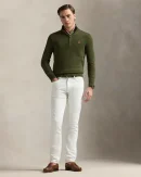 Pull demi-zippé en coton – Olive nouveau