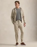 Pantalon de jogging jersey double – Beige toscan chiné
