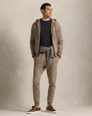 Pantalon de jogging jersey double – Brun chiné