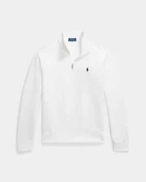Pull quart de zip en maille double –  Blanc