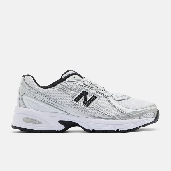 740 chaussures Blanc avec Argent Métallisé et Noir – Image 2